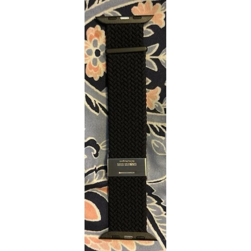 NEW Black Adjustable Nylon Stretch Band for Apple Watch 42mm/44mm/45mm